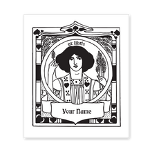 Woman with Wheat Bookplate • Ex Libris Your Name • White Paper