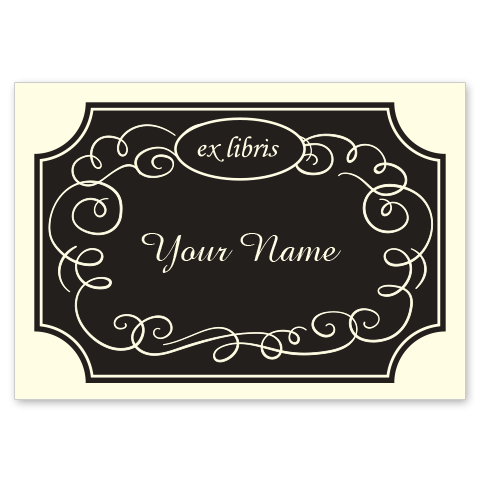 Calligraphic Negative Bookplate • Ex Libris Your Name • Natural Paper