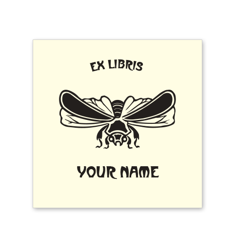 Displayed Bee Bookplate • Ex Libris Your Name • Natural Paper