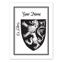 Rampant Lion Bookplate • Ex Libris Your Name • White Paper
