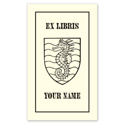 Hauriant Seahorse Bookplate • Ex Libris Your Name • Natural Paper