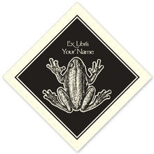 Frog on Diamond Bookplate • Ex Libris Your Name • Natural Paper
