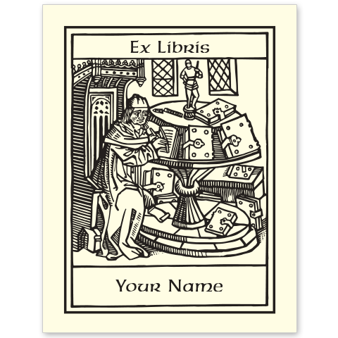 Medieval Scribe	 Bookplate • Ex Libris Your Name • Natural Paper