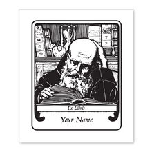 Monk with Book Bookplate • Ex Libris Your Name • White Paper