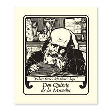 Monk with Book Bookplate • "Where there's life, there's hope." Don Quixote • Natural Paper