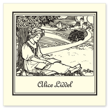 Maiden with Book Bookplate • This book belongs to Alice Liddel • Natural Paper