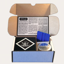 Bookplates.com Kit includes custom bookplates, paste or self adhesive paper, applicator, boxes, and instructions.